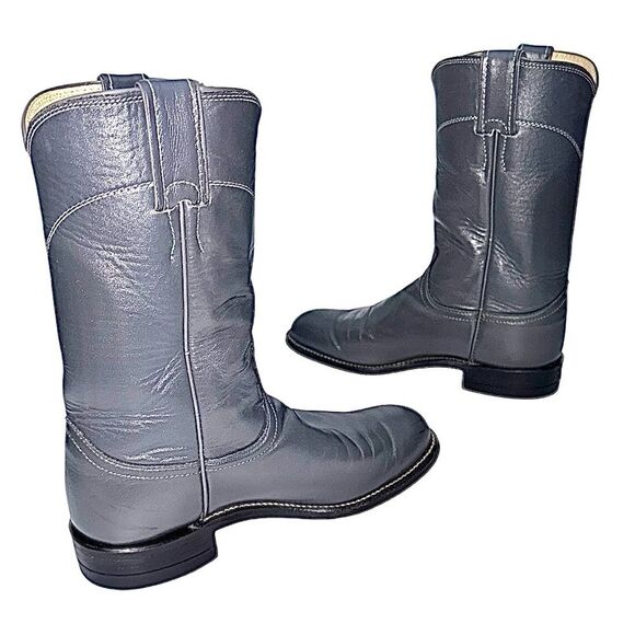 Justin Ropers Cowboy Women’s Gray Boots Size 5 C Pre-Owned L3506 Made In USA - Picture 6 of 9